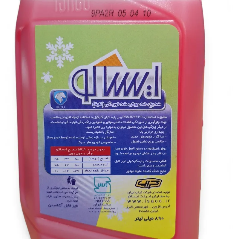 گالری ضدیخ یک لیتری صورتی ایساکو کد 0770801899